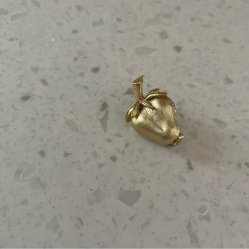 Golden Strawberry -Shaped Pendant Pin Brooch Fruit